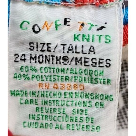 VTG Confetti Knits Colorful Shoe AOP One Piece Snap Outfit Size 24 Months - Picture 3 of 8
